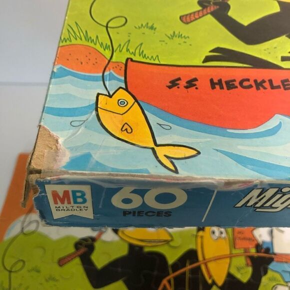 vintage milton bradley heckle and jeckle birds kids jigsaw puzzle missing 3 pcs - Picture 8 of 13